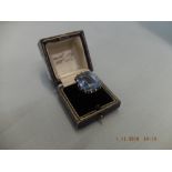 A vintage 18ct gold gem set ring size P (gemstone possible blue topaz)