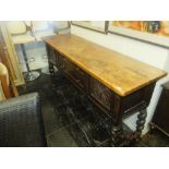 An oak barley twist sideboard