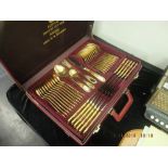 A Solinger gold plated cutlery set