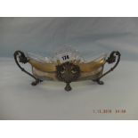 A WMF pewter art nouveau bowl with glass liner