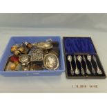 A quantity of mixed items including silver and silver plate,