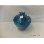 A 1930's soda blue Whitefriars glass vase