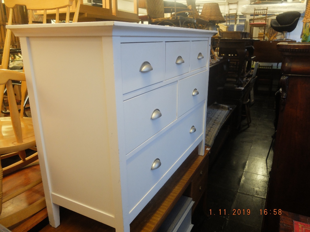 A modern John Lewis white painted chest of six drawers - Image 2 of 2