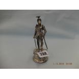 A small German sterling silver figure of knight set with Cabochon stones