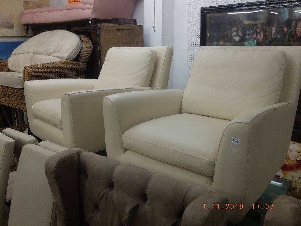 A pair of leather swivel armchairs - Image 2 of 2