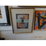 A framed abstract watercolour
