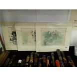 A set of three 19th century colour lithographs /prints