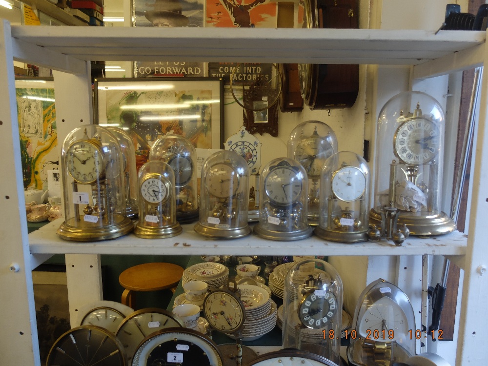 Ten assorted dome clocks A/F