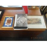 A Danial Maclise 19th century engraving plus a bronze class great exhibition council medal