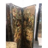 A Victorian decoupage four fold screen