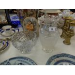 A Waterford crystal vase and Webb crystal bowl