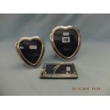 Three hallmarked silver photo frames