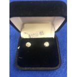 A pair of 18ct gold champagne diamond stud earrings, approximately 1.