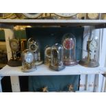 Seven assorted dome clocks A/F
