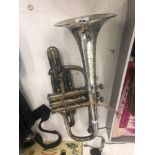 A silver plated English trumpet class "A" Besson & Co engraved