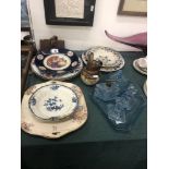 An art deco dressing table set and quantity of china