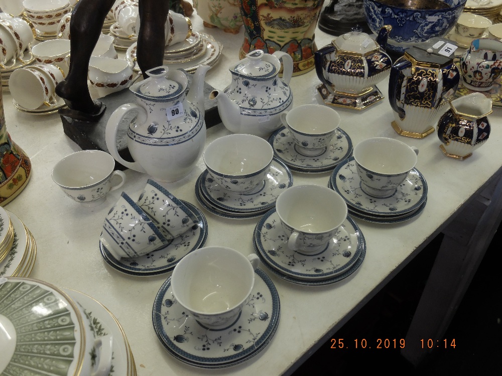 A Royal Doulton Cambridge blue and white tea and coffee service - Image 3 of 3