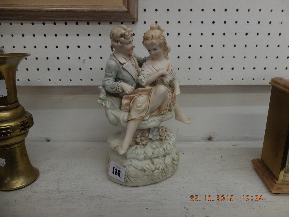 A bisque couple figure - Image 2 of 2