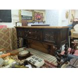 An oak barley twist sideboard