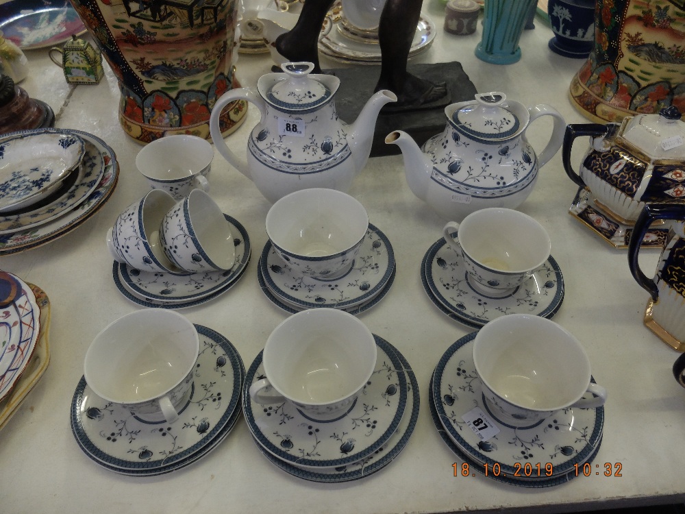 A Royal Doulton Cambridge blue and white tea and coffee service - Image 2 of 3