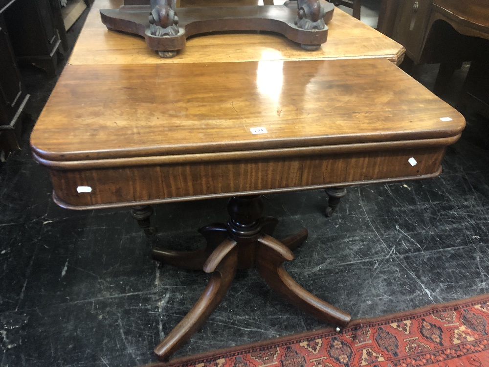 A 19th century fold over mahogany tea table - Image 2 of 3