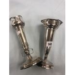 Two hm silver vases