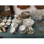 A quantity of assorted trios and other items of chinaware