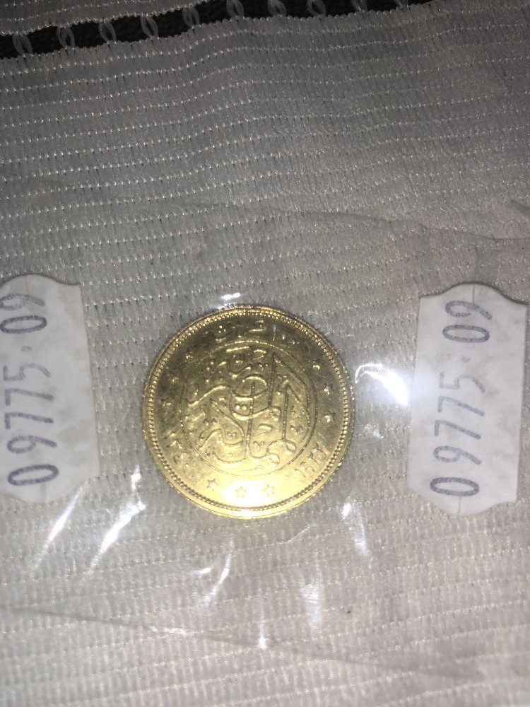 A 1922 Egyptian King Faud 100 Piastres gold coin