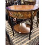An inlaid two tier side tables