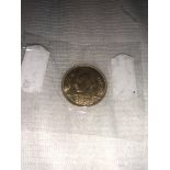 A 1938 Egyptian King Farouk gold 100 Piastres coin