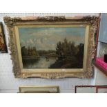 A gilt framed oil on canvas artist B Cook