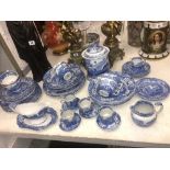 A quantity of blue and white Spode china