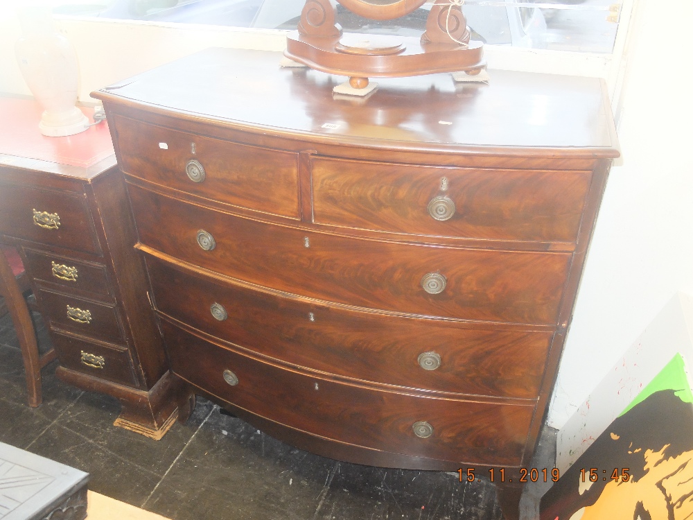 A 19th Century Georgian mahogany chest of drawers on bracket feet - Image 5 of 5