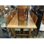 A Heals cherry wood "Trinity" dining room suite, table,