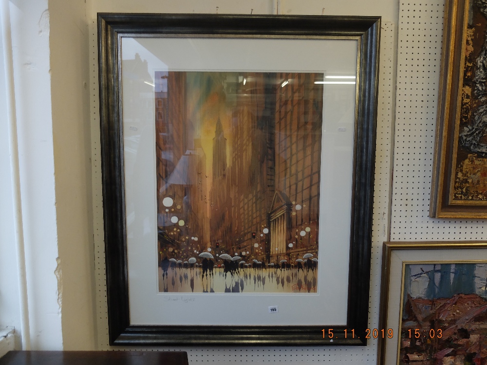 A framed watercolour Fifth Avenue signed Peter Rodgers - Image 4 of 4