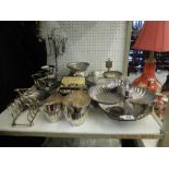 A quantity of assorted silver plate including Walker & Hall