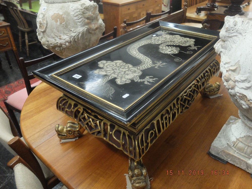 An oriental 'dragon' side table - Image 2 of 2