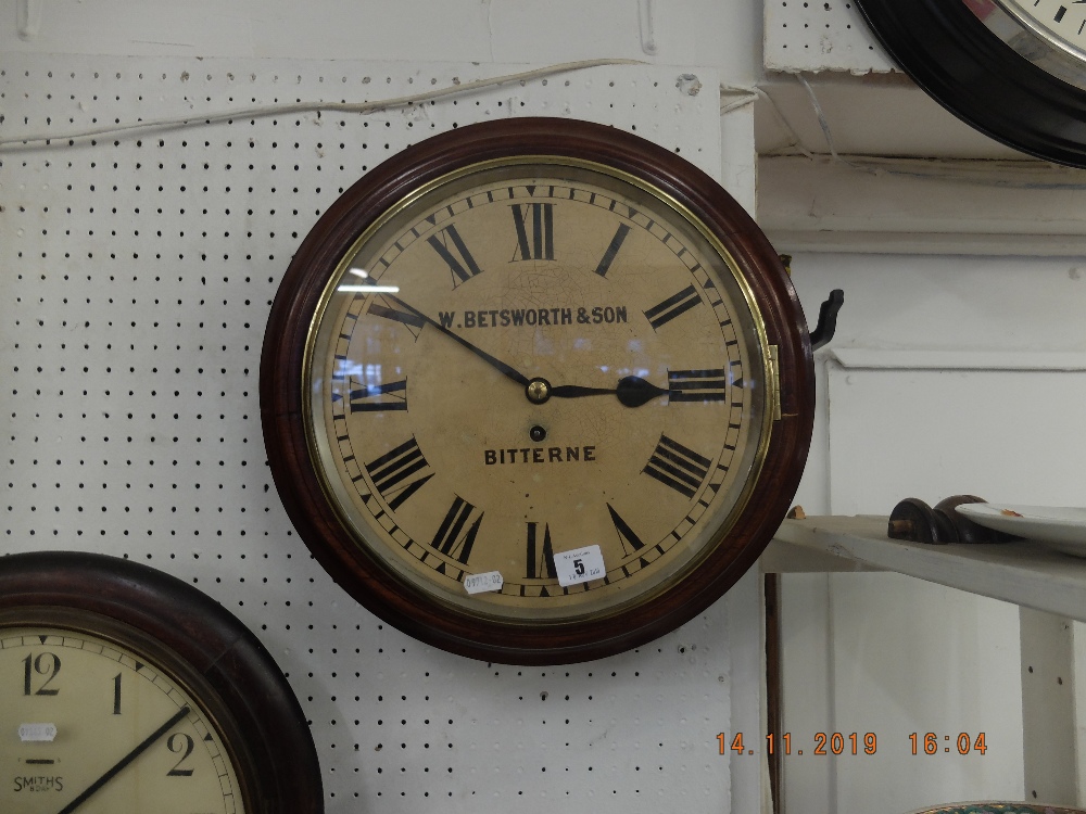 A W Betsworth and Son Bitterne mahogany cased station clock - Image 3 of 3