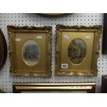 A pair of gilt framed coloured prints