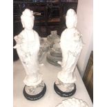 A pair of Chinese blanc de chine figures