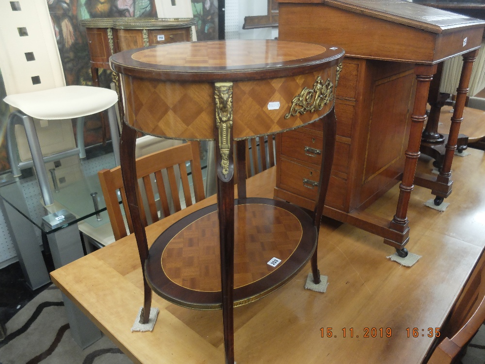 An inlaid two tier side table - Image 2 of 2