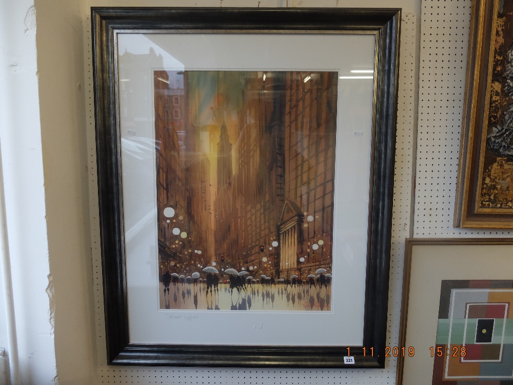 A framed watercolour Fifth Avenue signed Peter Rodgers - Image 3 of 4
