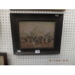 An oil on board middle eastern scene, item on reverse H.