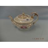 A late 18th Century hand painted porcelain tea pot,