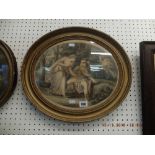 An oval gilt framed Bartolozzi print