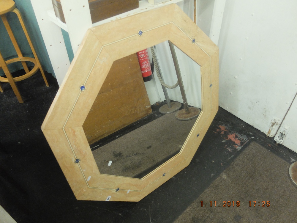 An octagonal stone mirror - Image 2 of 4