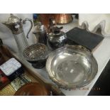 A small quantity of silver plate including a claret jug