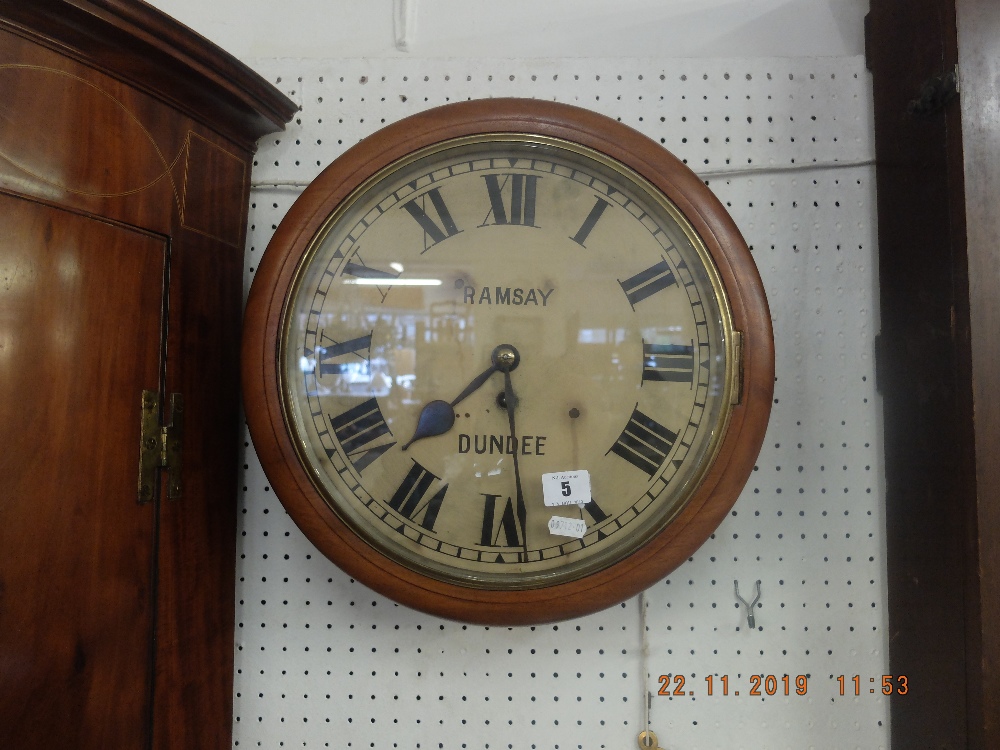 A Ramsey Dundee mahogany cased station clock - Image 4 of 4