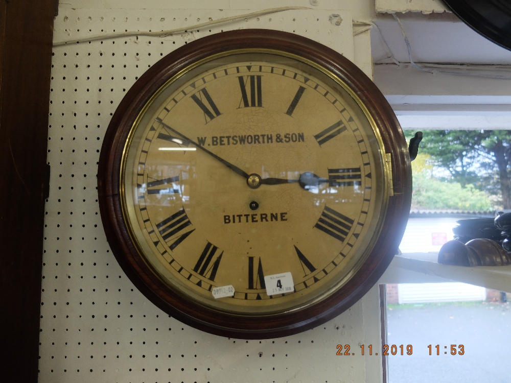 A W Betsworth and Son Bitterne mahogany cased station clock - Image 4 of 4