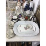 A quantity of assorted porcelain and glassware including Rosenthal and KPM,